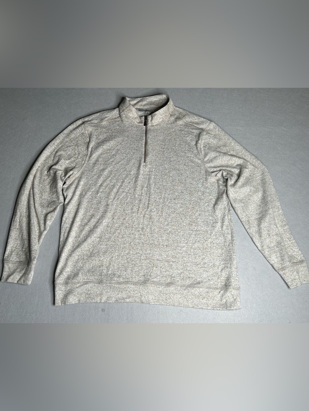 Greg Norman Collection Heathered Beige Quarter-Zip Pullover Sweater Size XL